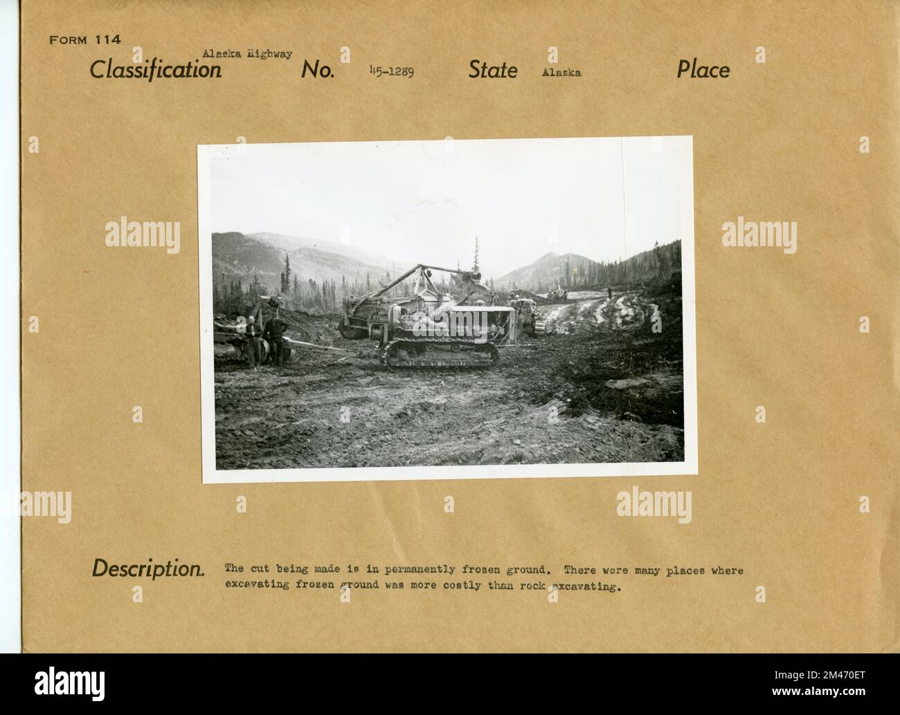 Excavating Frozen Ground. Original caption The cut being made is in permanently frozen ground