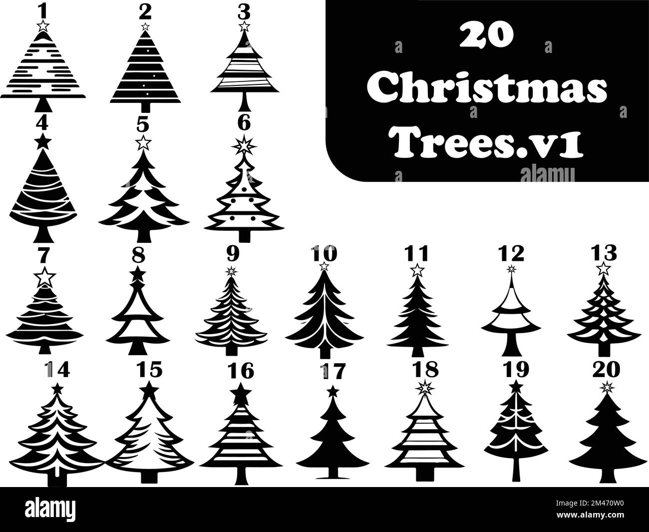 a Vector Bundle of Christmas Trees Stock Vector Image & Art - Alamy