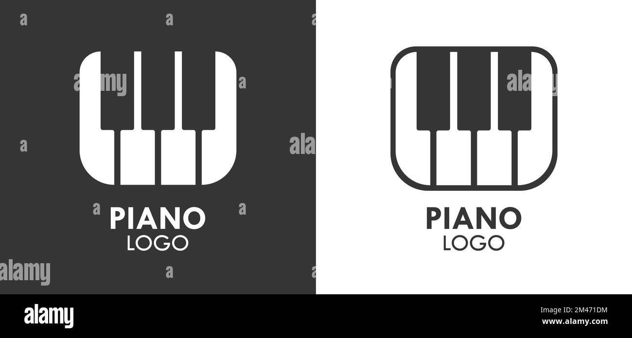 Piano Key Music Logo Icon Symbol Vector Illustration Stock Vector