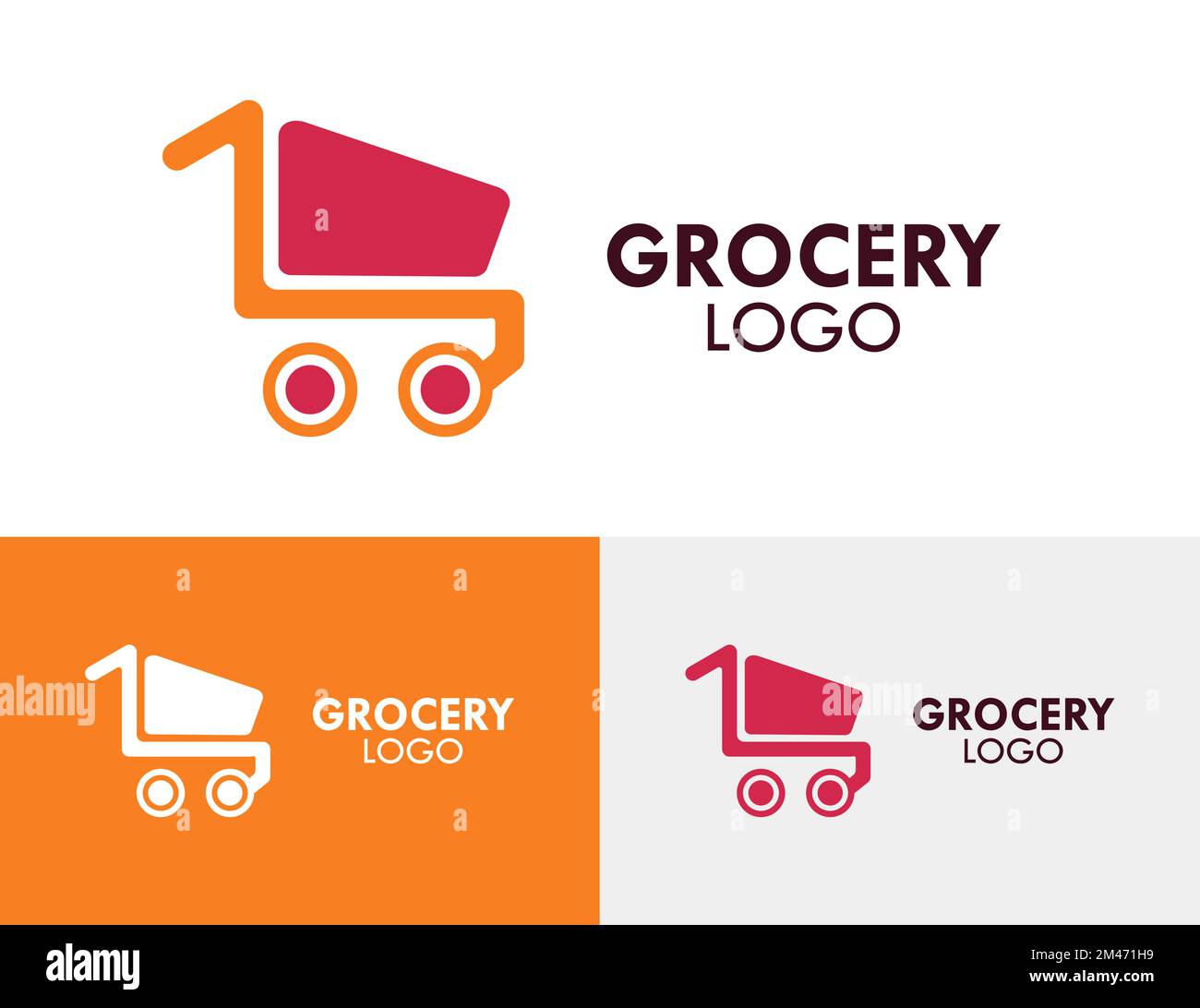 Grocery Shopping Cart Logo Icon Vector Template Stock Vector