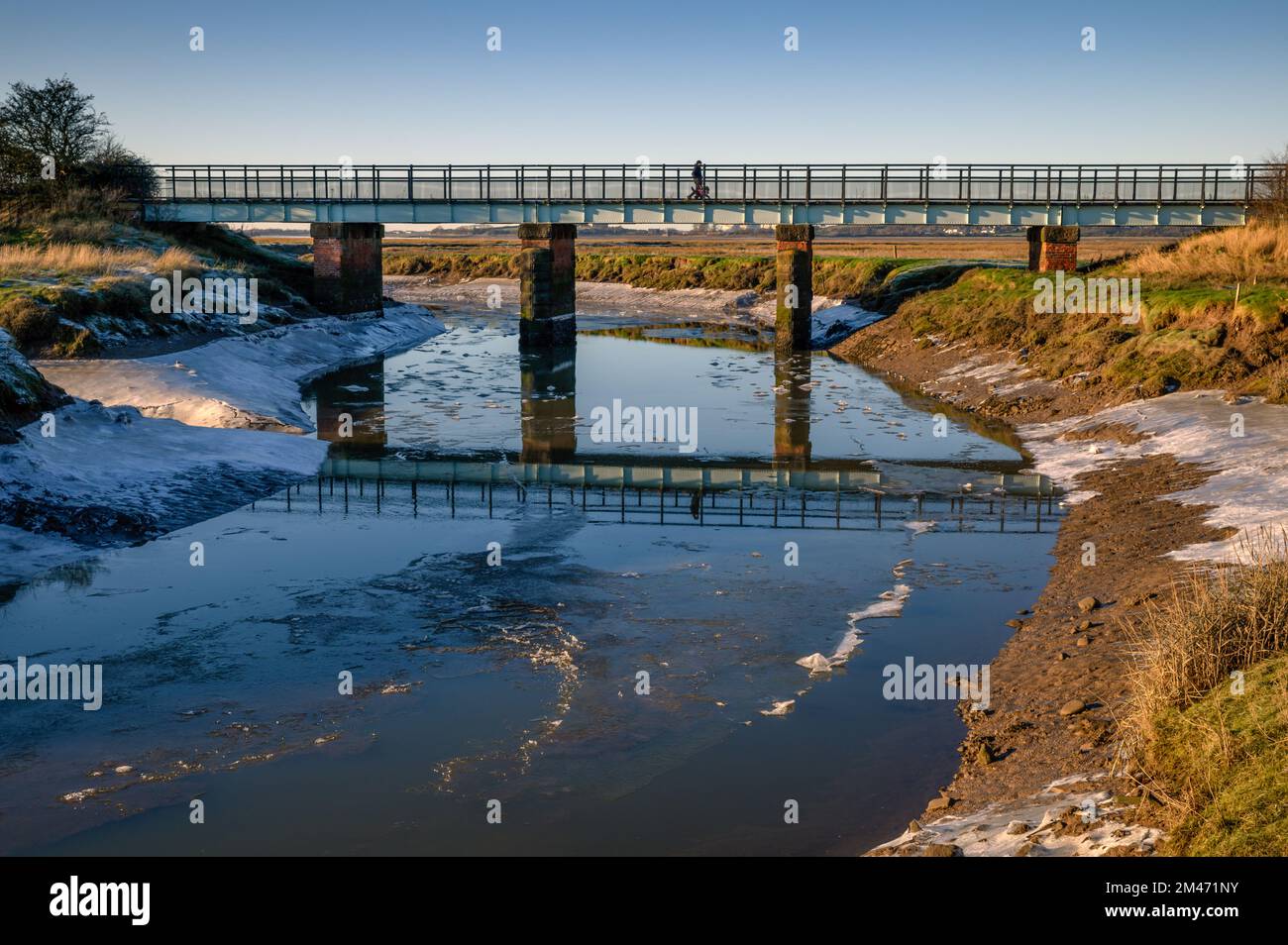 The Frozen River Conder as it passes under a disused railway bridge at