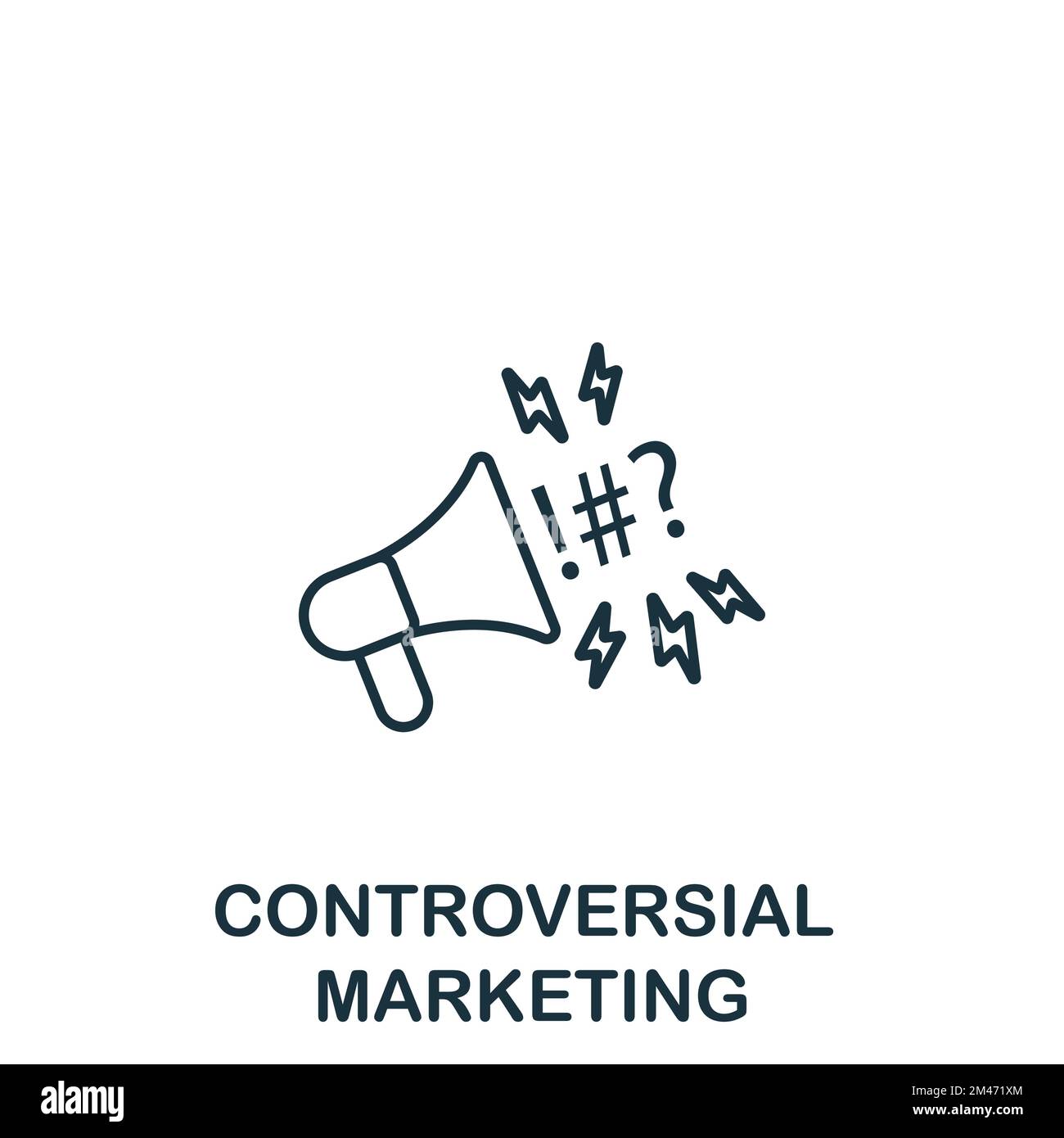 Controversial icon. Monochrome simple Marketing Strategy icon for 