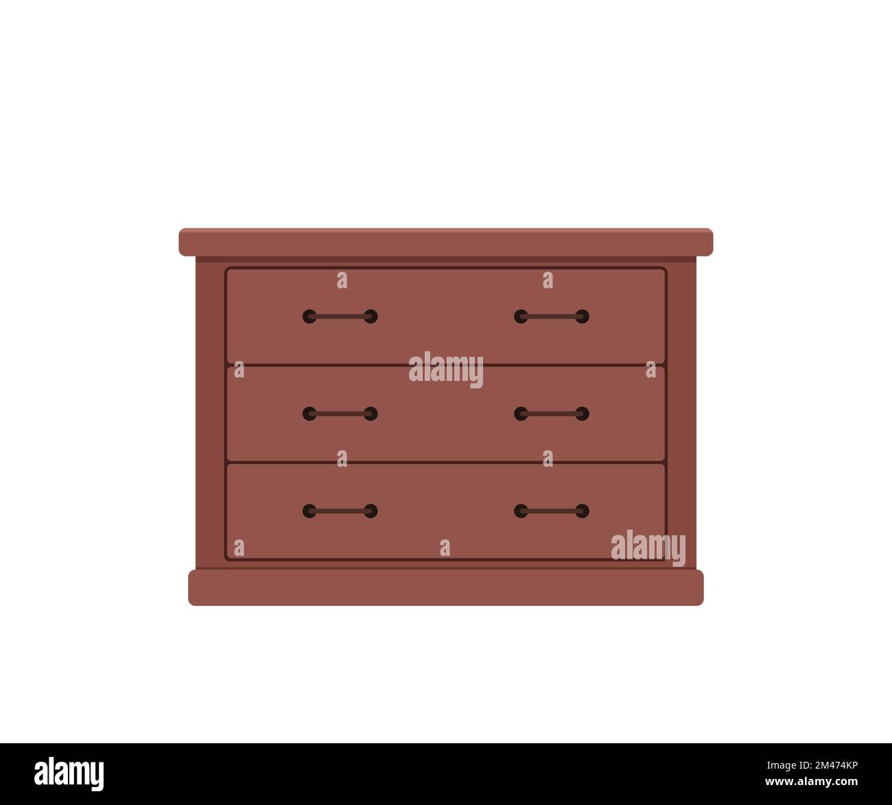 Mahogany chesthest of drawers isolated on white background Stock Vector ...