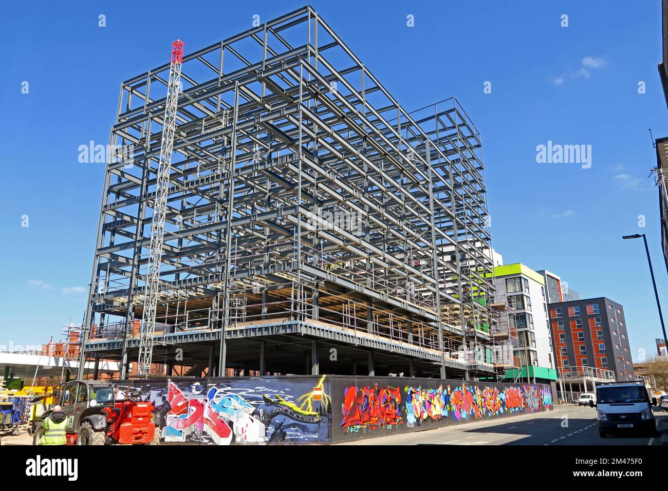 New flats under construction, London Road, Liverpool, Merseyside, England, UK, L3 8JG Stock Photo