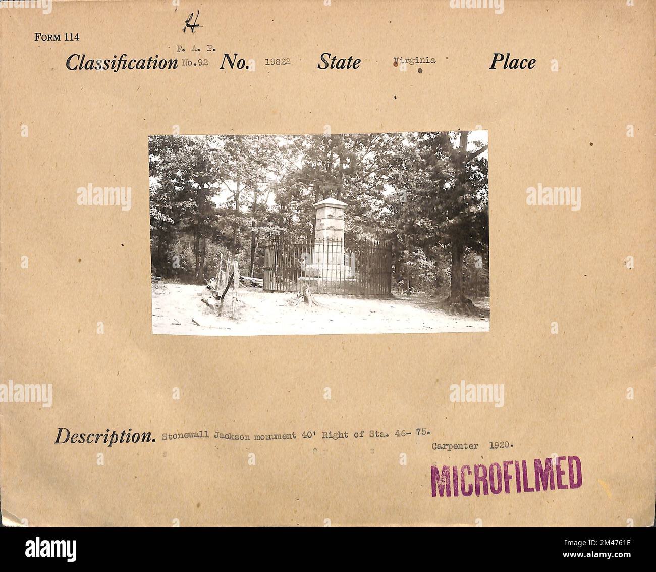 Stonewall Jackson Monument. Original caption Stonewall Jackson