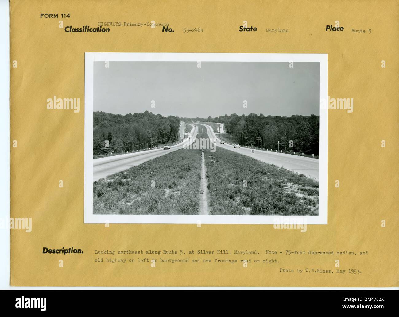 Maryland State Route 5. Original caption Looking northwest along Route