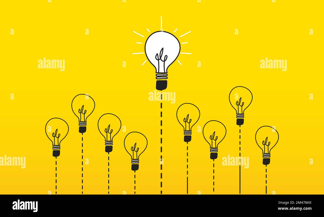 A different idea that stands out from the crowd. Several light bulbs