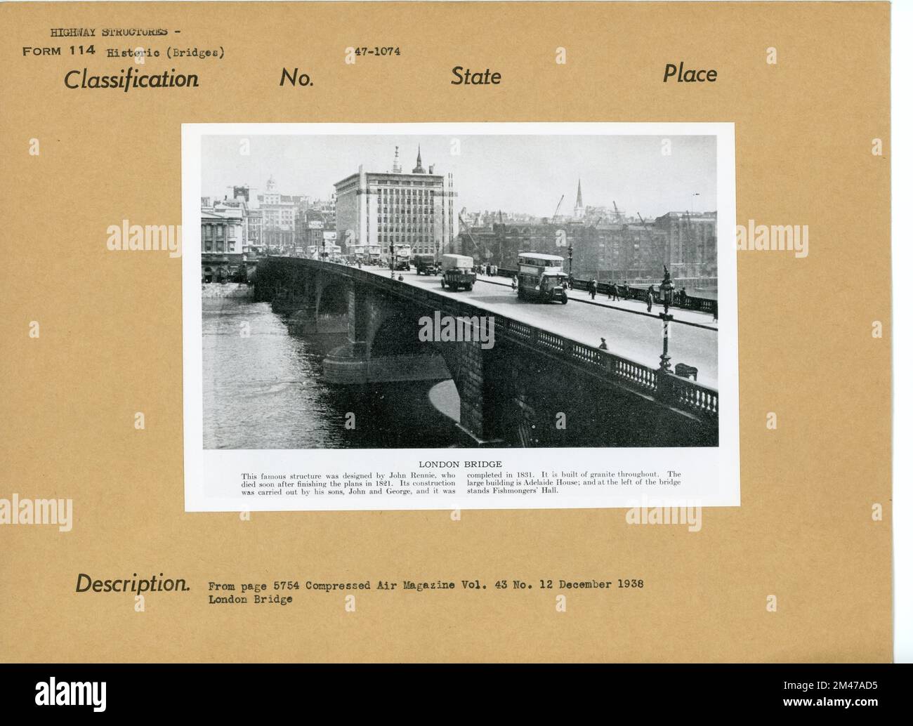 London Bridge. Original caption From page 5754 Compressed Air Magazine