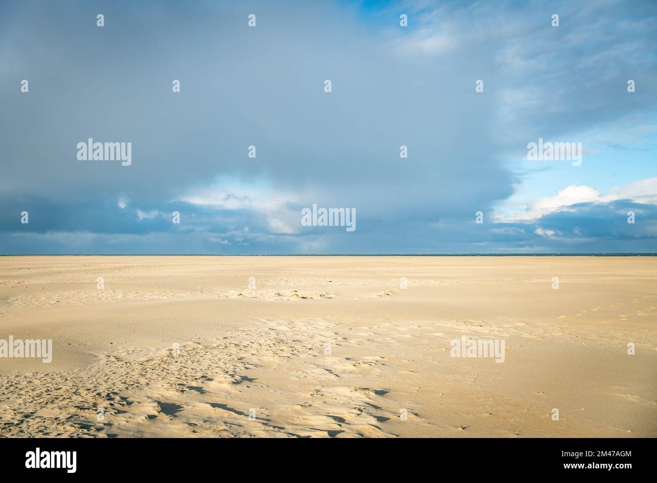 the large sand plain near the village of De Koog on the island of Texel Stock Photo