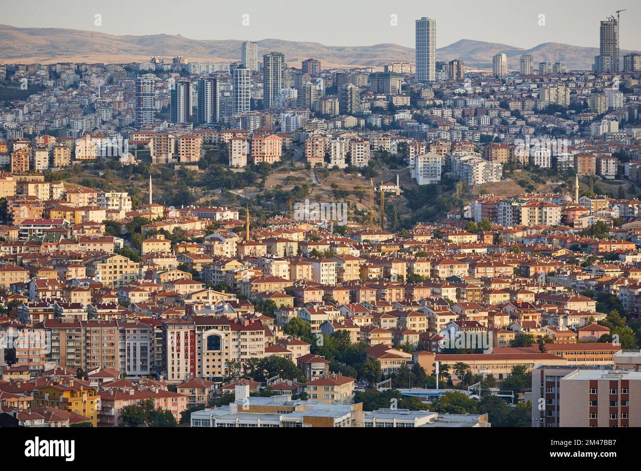 Ankara Skyline At Sunset Turkish Capital Cityscape Turkey Landmark 
