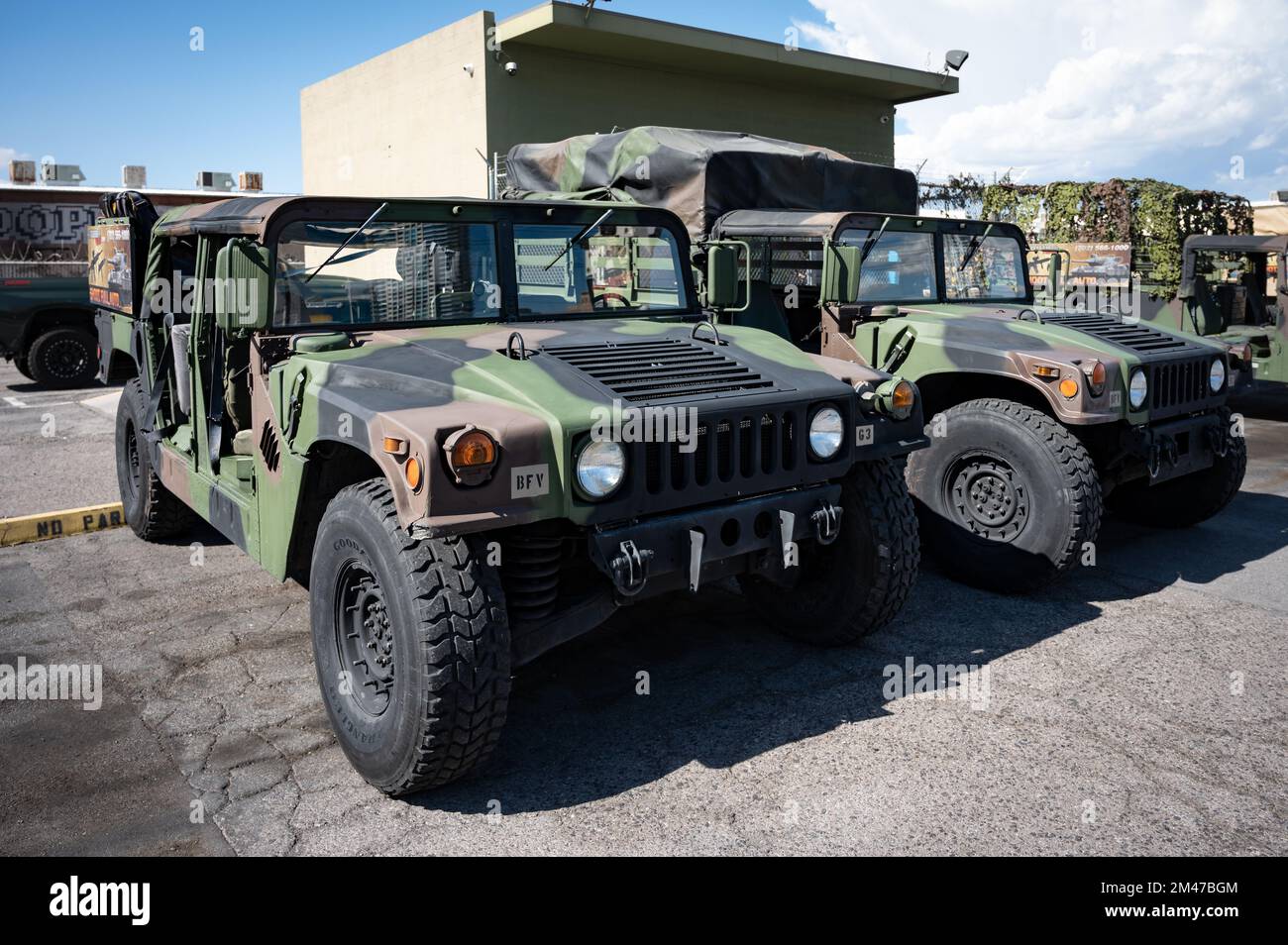 Detail of a Humvee in a military base of the United States of North America Stock Photo