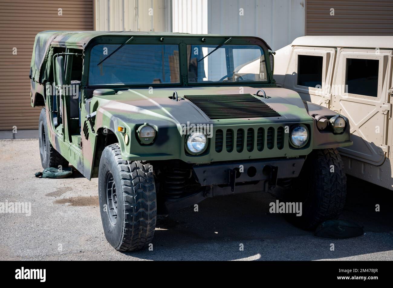 Front detail of a Humvee off-road military light vehicle Stock Photo