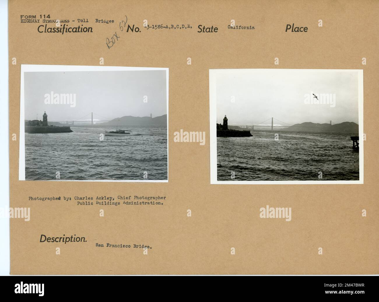 San Francisco Bridge. Original caption Photographed by Charles Ackley