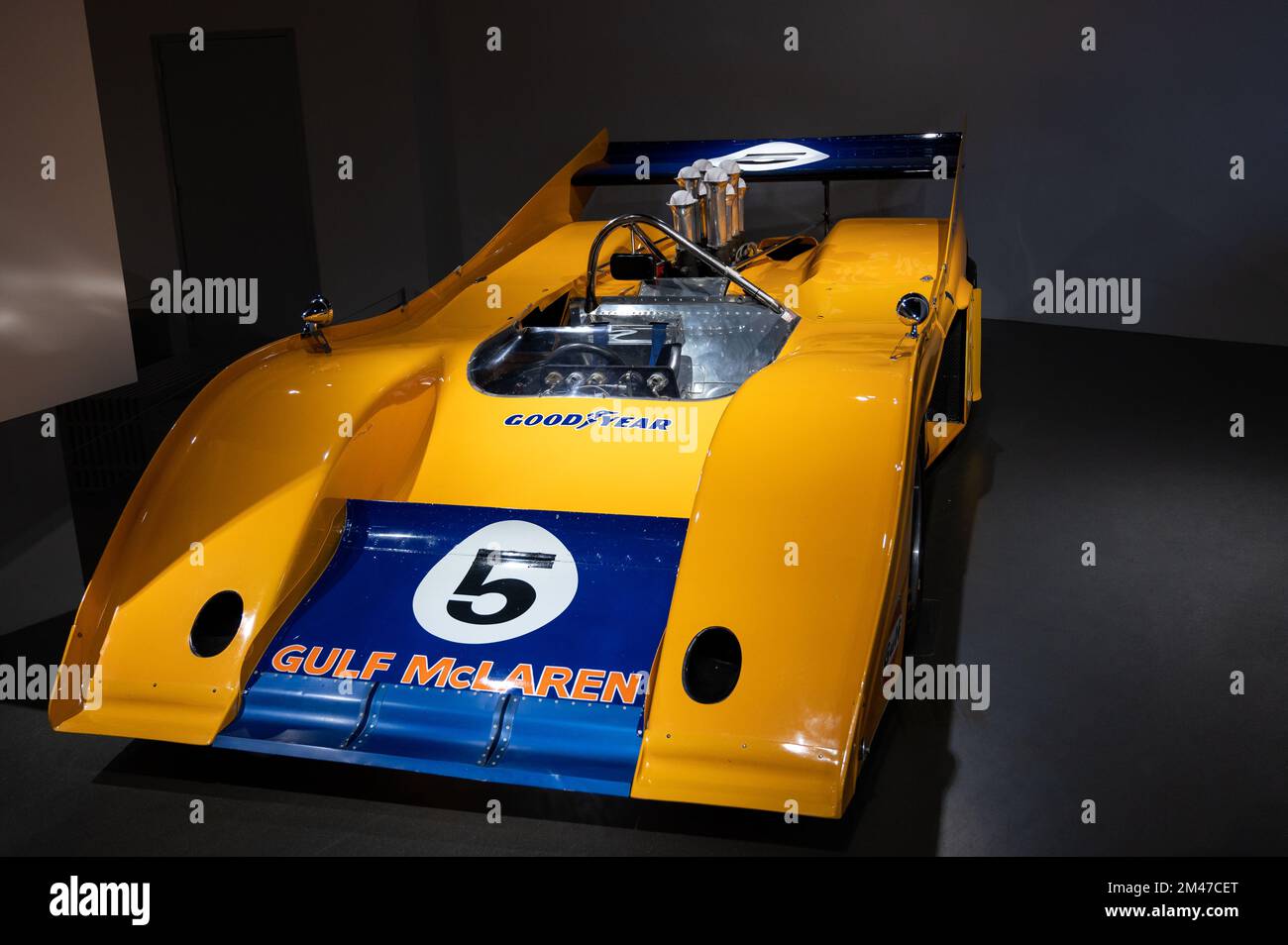 classic yellow CAN AM 1972 McLaren M2 race car Stock Photo Alamy