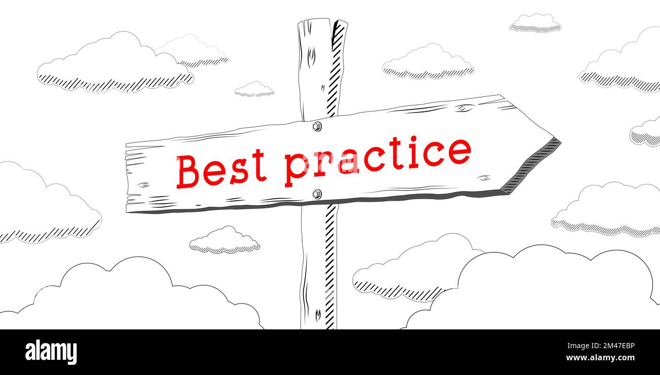 Best practice outline signpost with one arrow Stock Photo Alamy