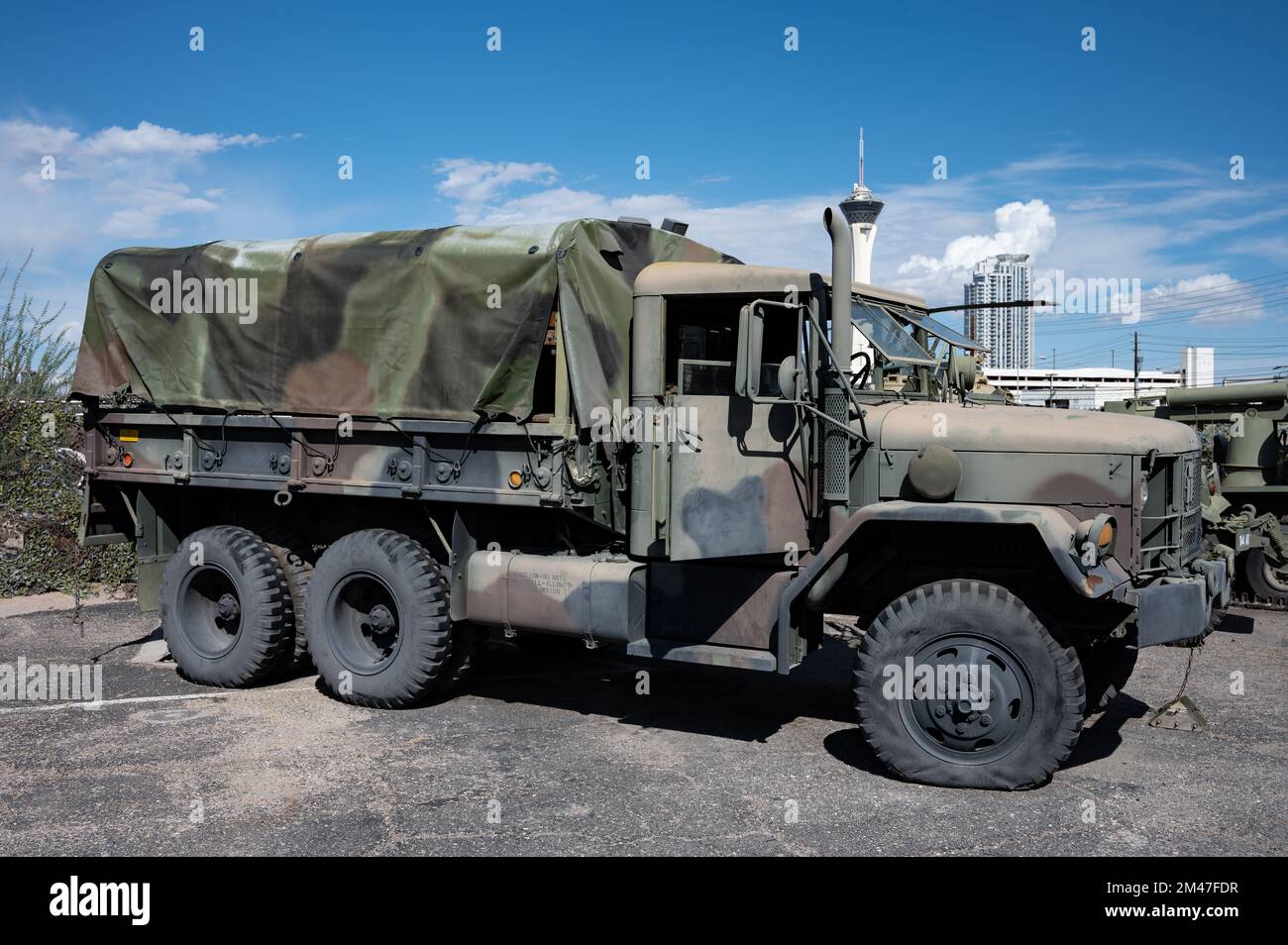 Detail of ld US Army truck Reo Motor Car Company M35 Stock Photo