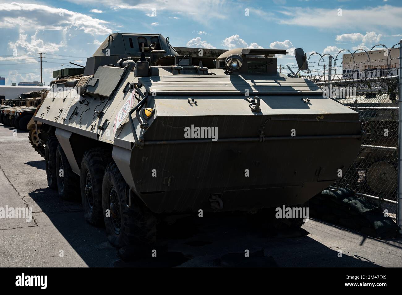 Detail of an big 8x8 amphibious military tank Stock Photo Alamy