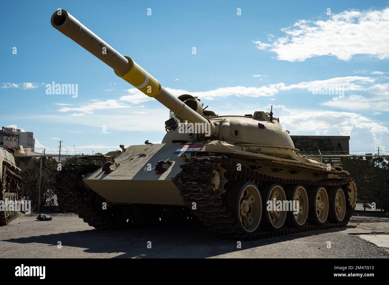 Detail of a large tank T-62 main battle car Stock Photo