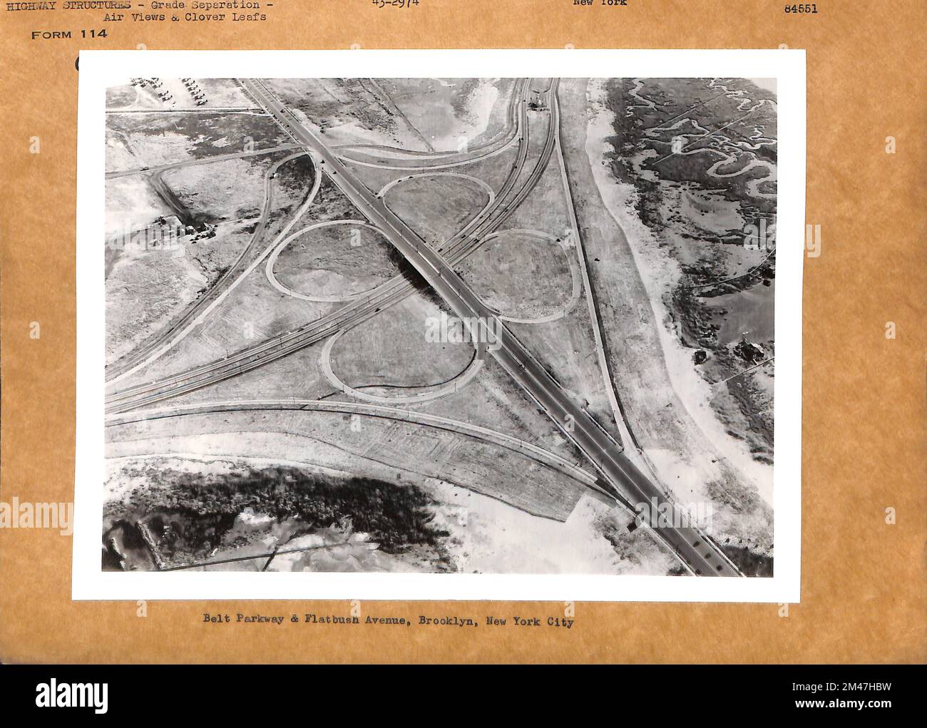 Belt Parkway. Original caption Belt Parkway and Flatbush Avenue, Brooklyn, New York City. State