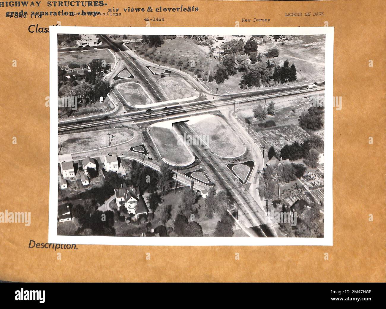Four quadrant interchange. Original caption New Jerseygrade