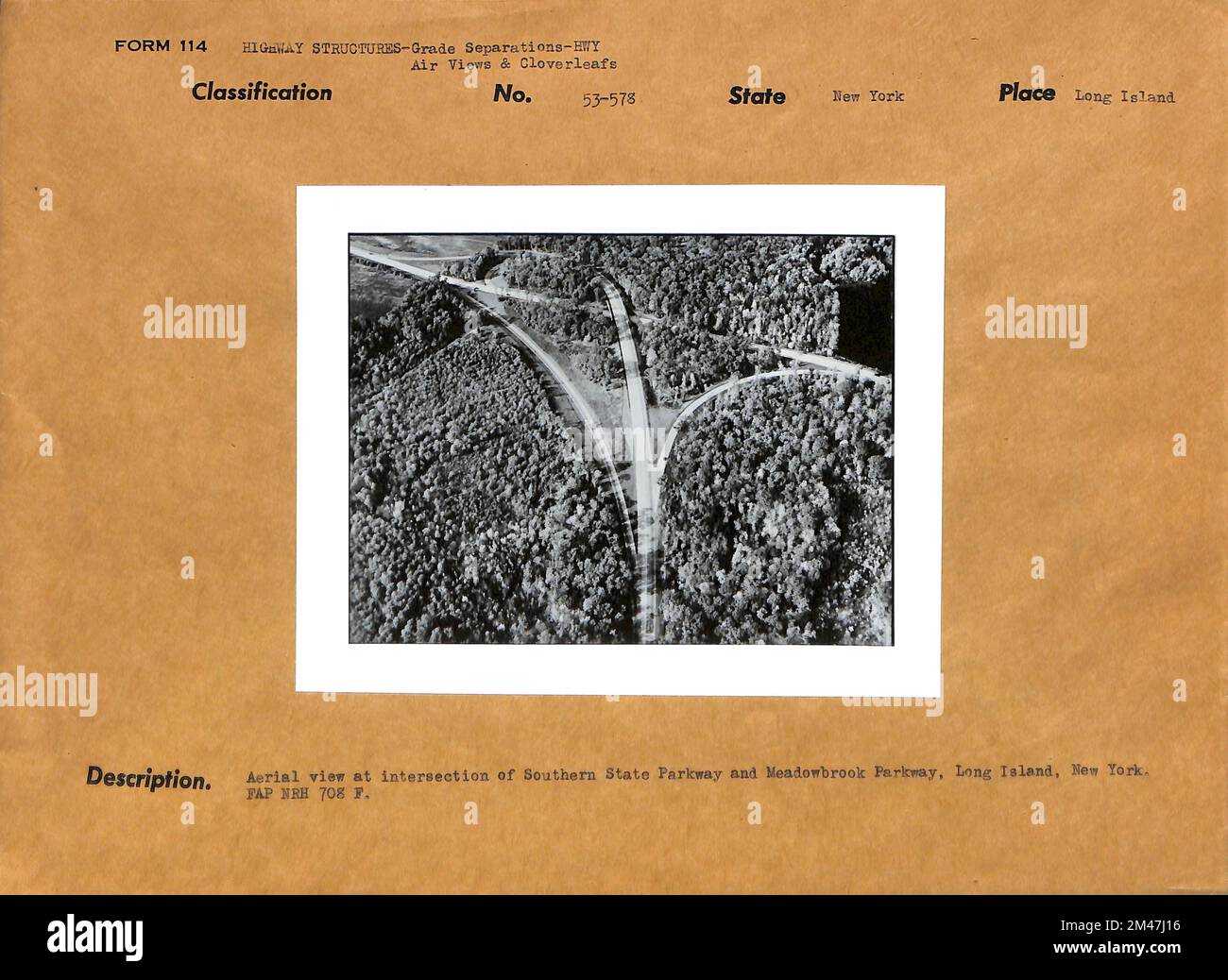 Southern State Parkway. Original caption: Aerial view at intersection ...