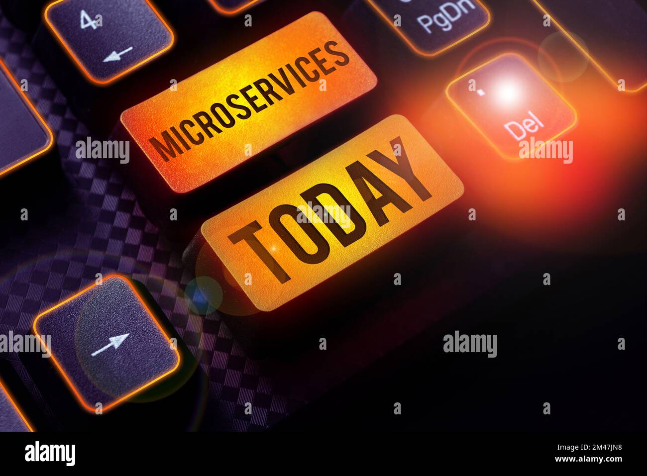 Text sign showing Microservices. Word for Software development ...