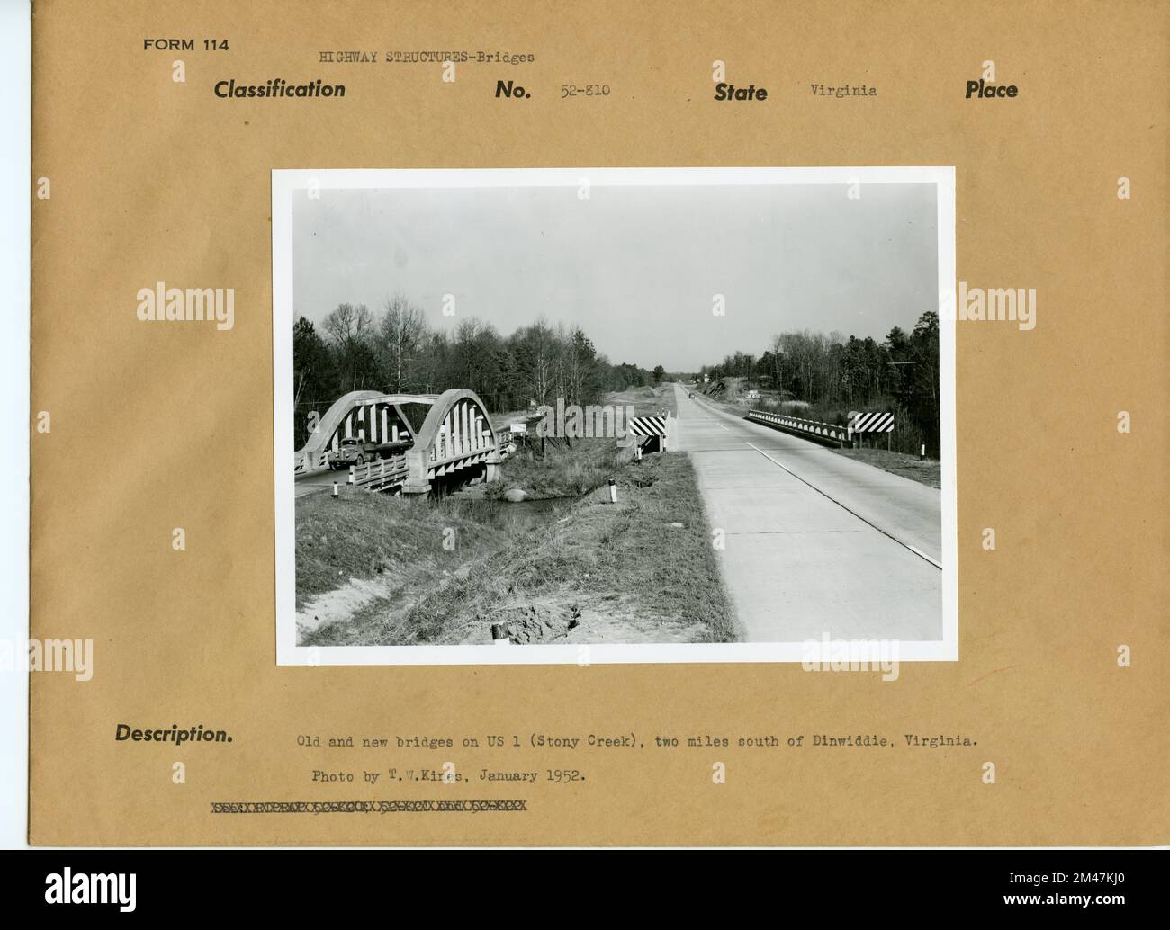 Stony Creek bridges. Original caption: Old and new bridges on U S 1 ...