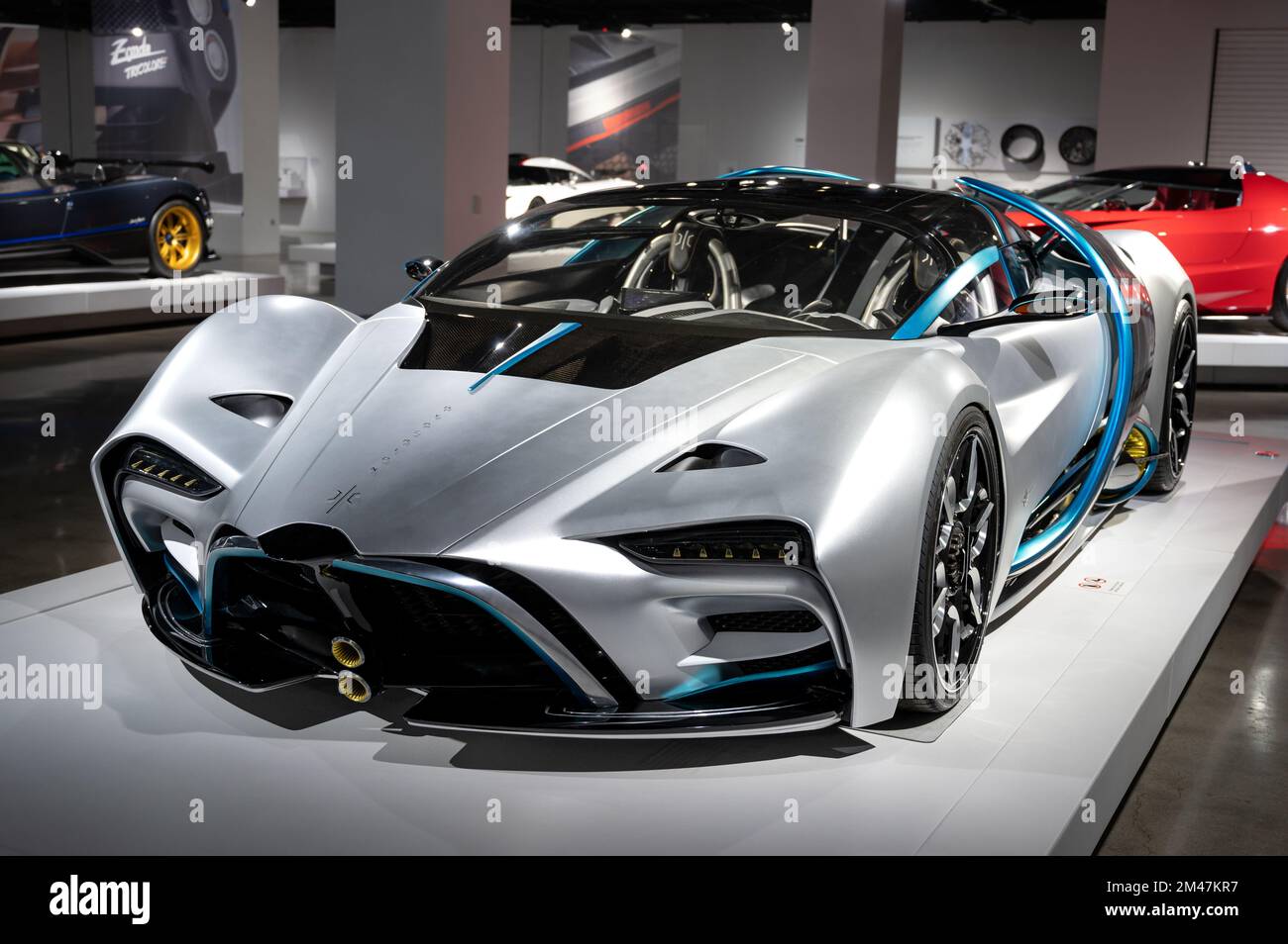 Detail of the exclusive 2022 Hyperion XP-1 Prototype supercar powered by a hydrogen and electric engine Stock Photo