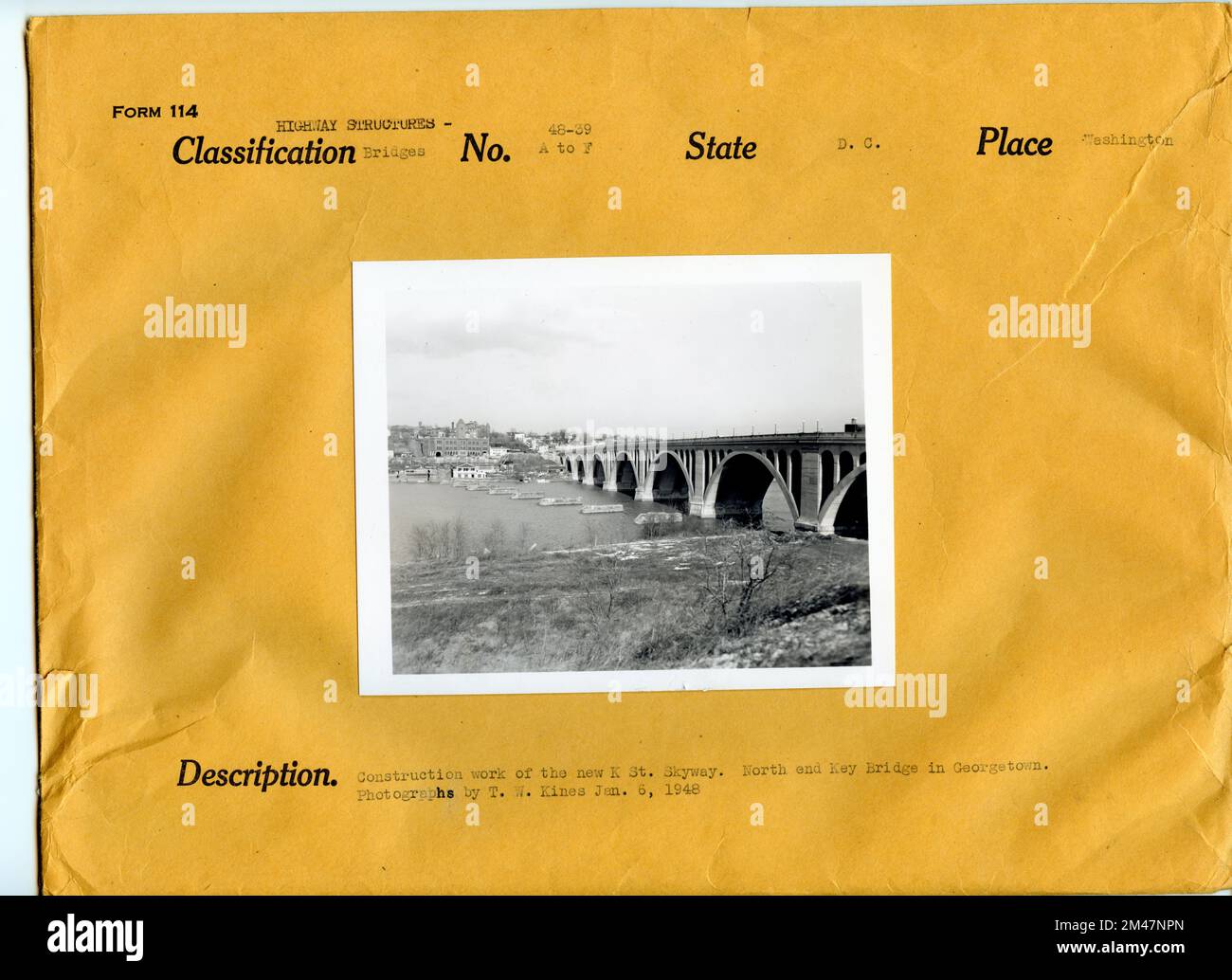 Construction of the K Street Skyway. Original caption Construction