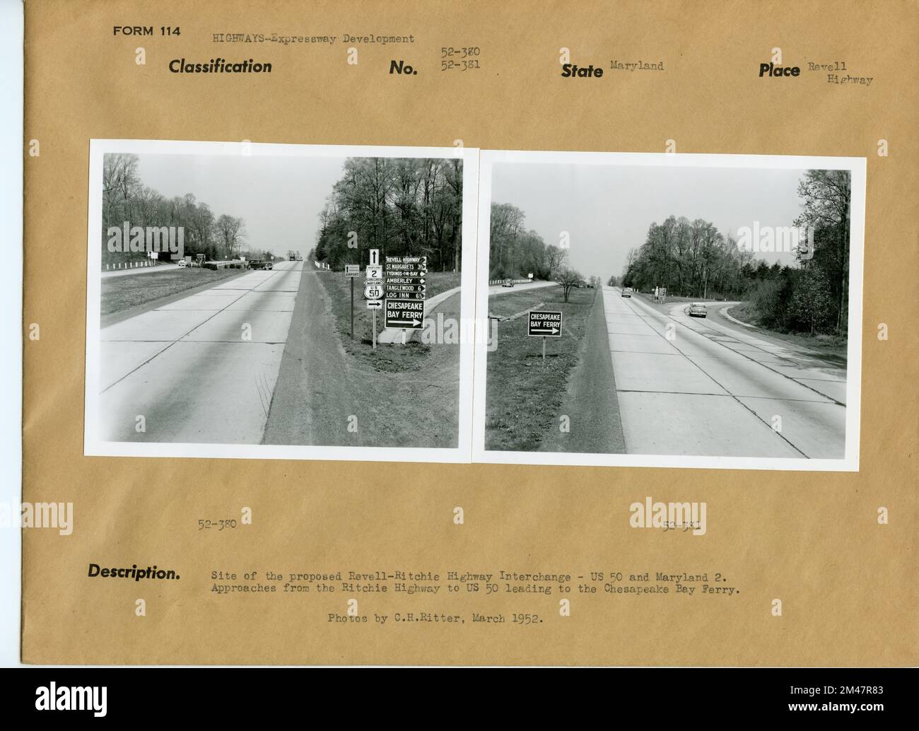 Site of Proposed RevellRitchie Highway Interchange. Original caption