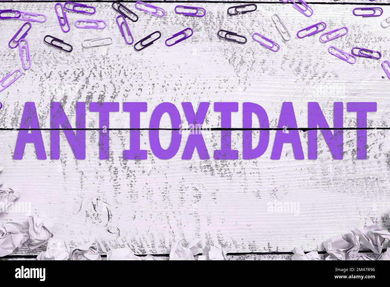 Text caption presenting Antioxidant. Business overview a substance that