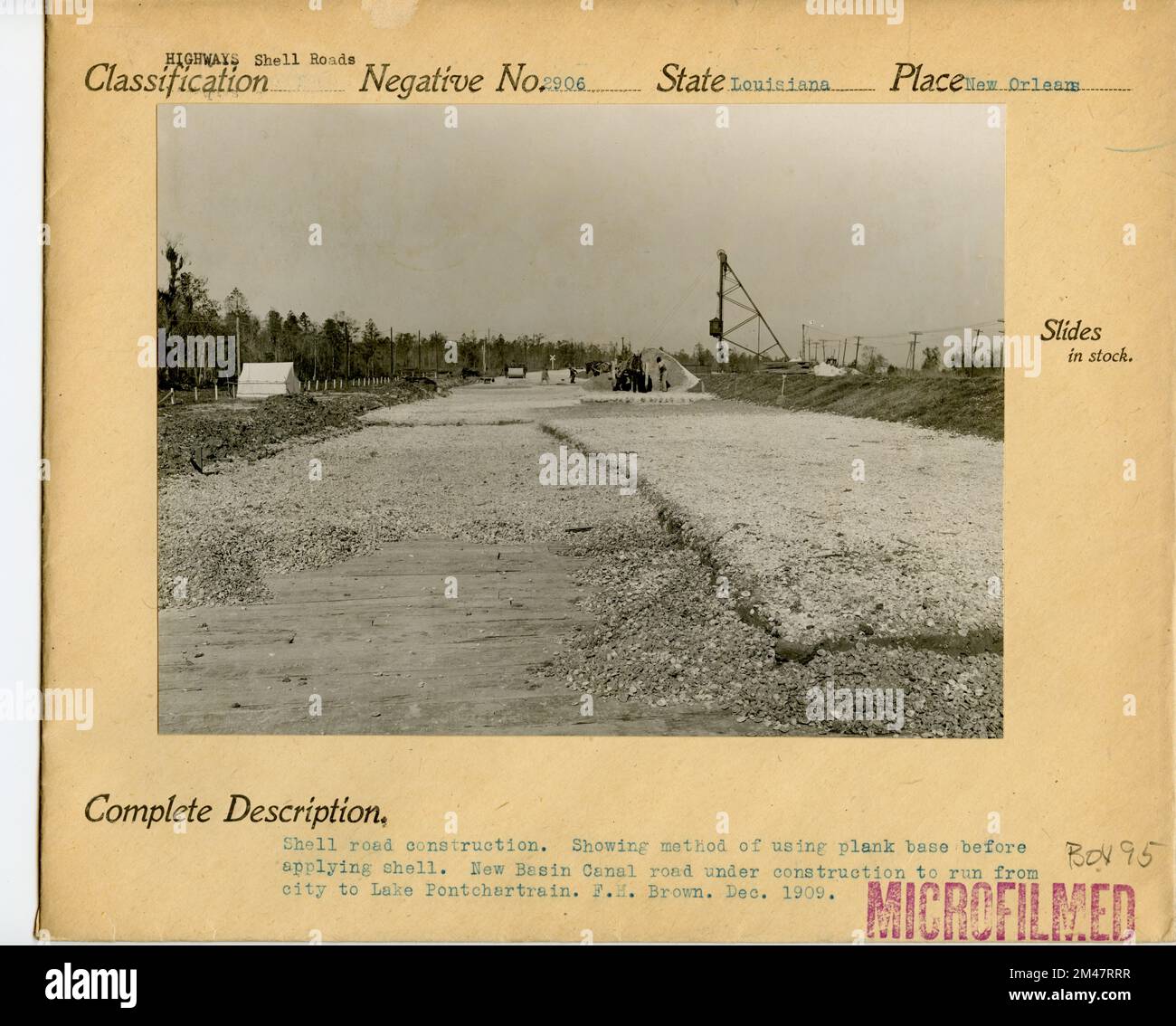 Shell Road Construction. Original caption Shell Road Construction. Showing method of using