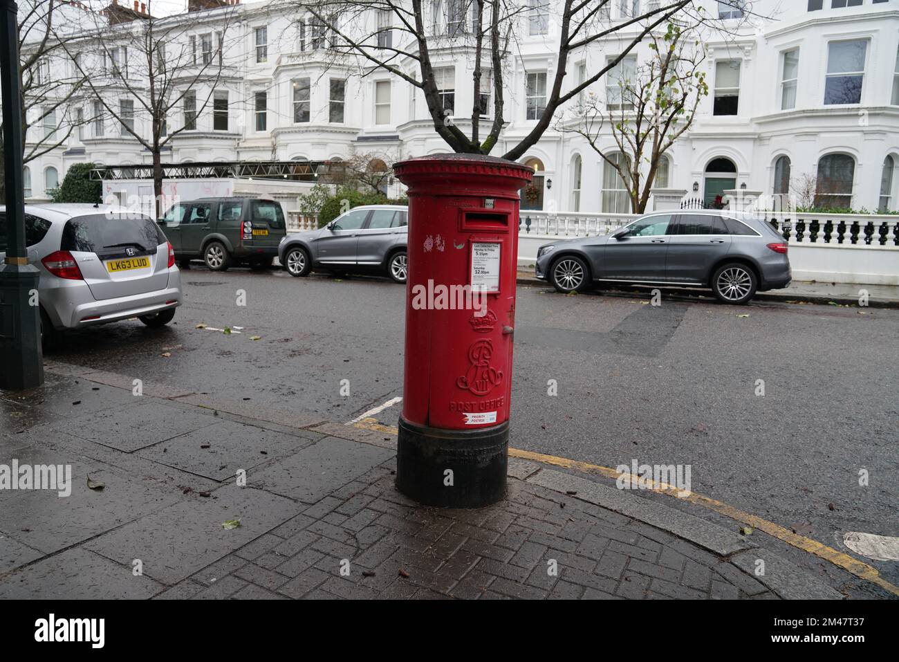 Iconic Famous British Red Mailbox, in South Kensington, London, United
