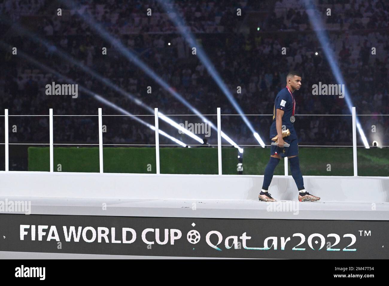Lusail, Qatar, 18/12/2022, Award ceremony, Kylian MBAPPE (FRA) leaves