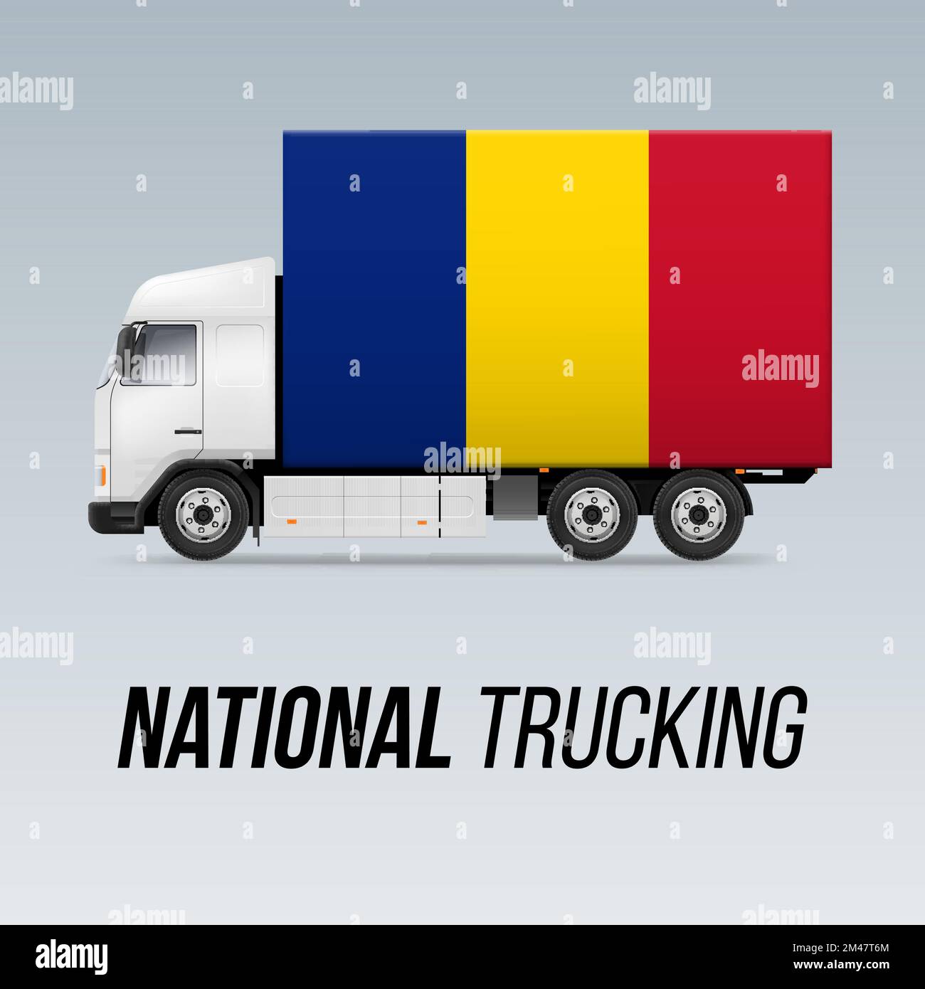 Symbol of National Delivery Truck with Flag of Romania. National ...