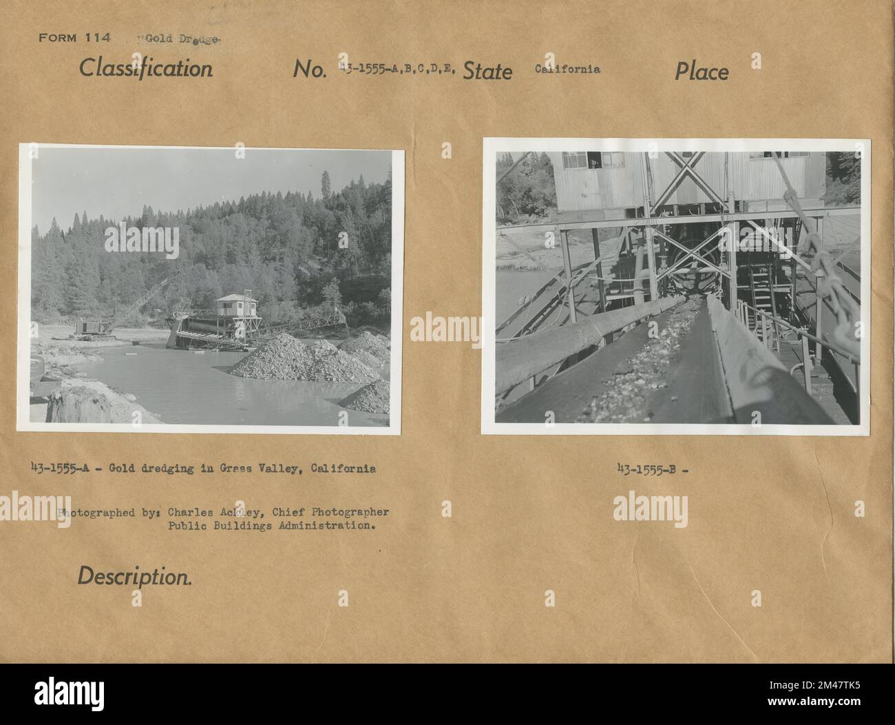 Gold Dredging In Grass Valley, California. Original caption