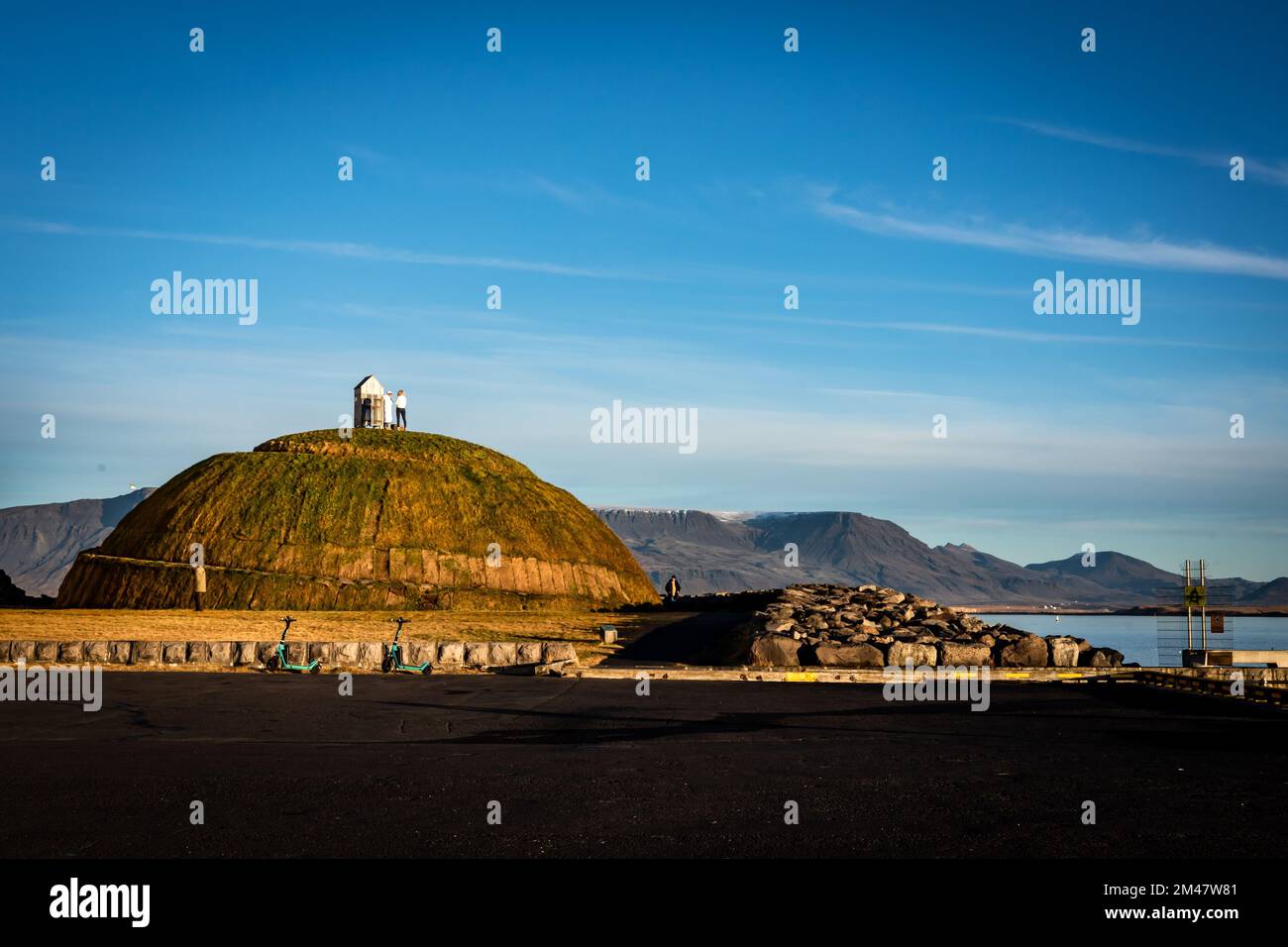 reykjavik-iceland-november-25-2022-thufa-round-grassy-hill-on-the
