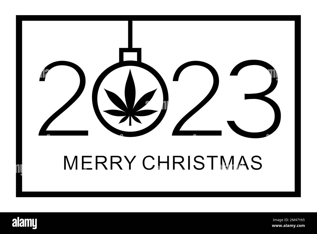 Merry Christmas design template. Merry Christmas 2023. Isolated vector illustration on white