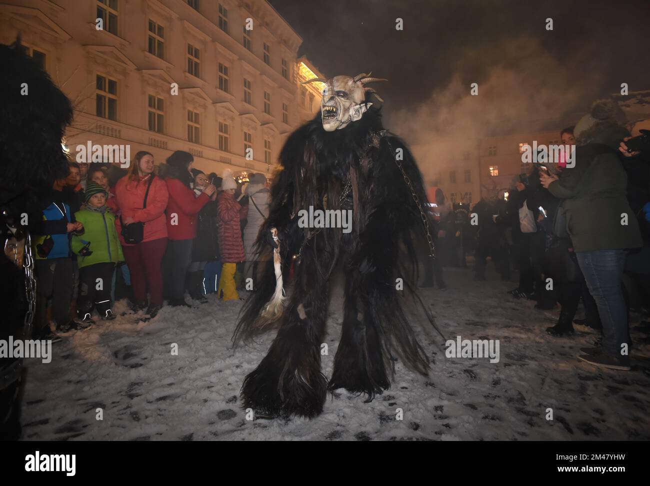 Olomouc, Czech Republic. 17th Dec, 2022. A man dressed as Krampus