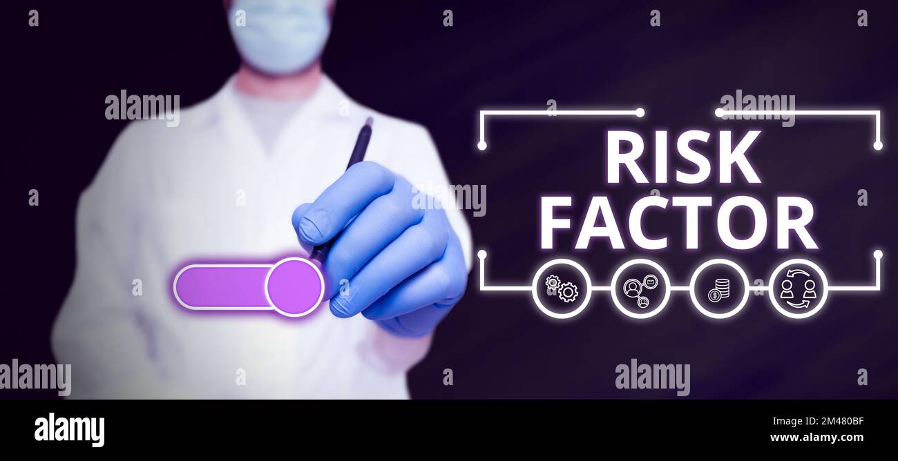 Text caption presenting Risk Factor. Conceptual photo Something that ...
