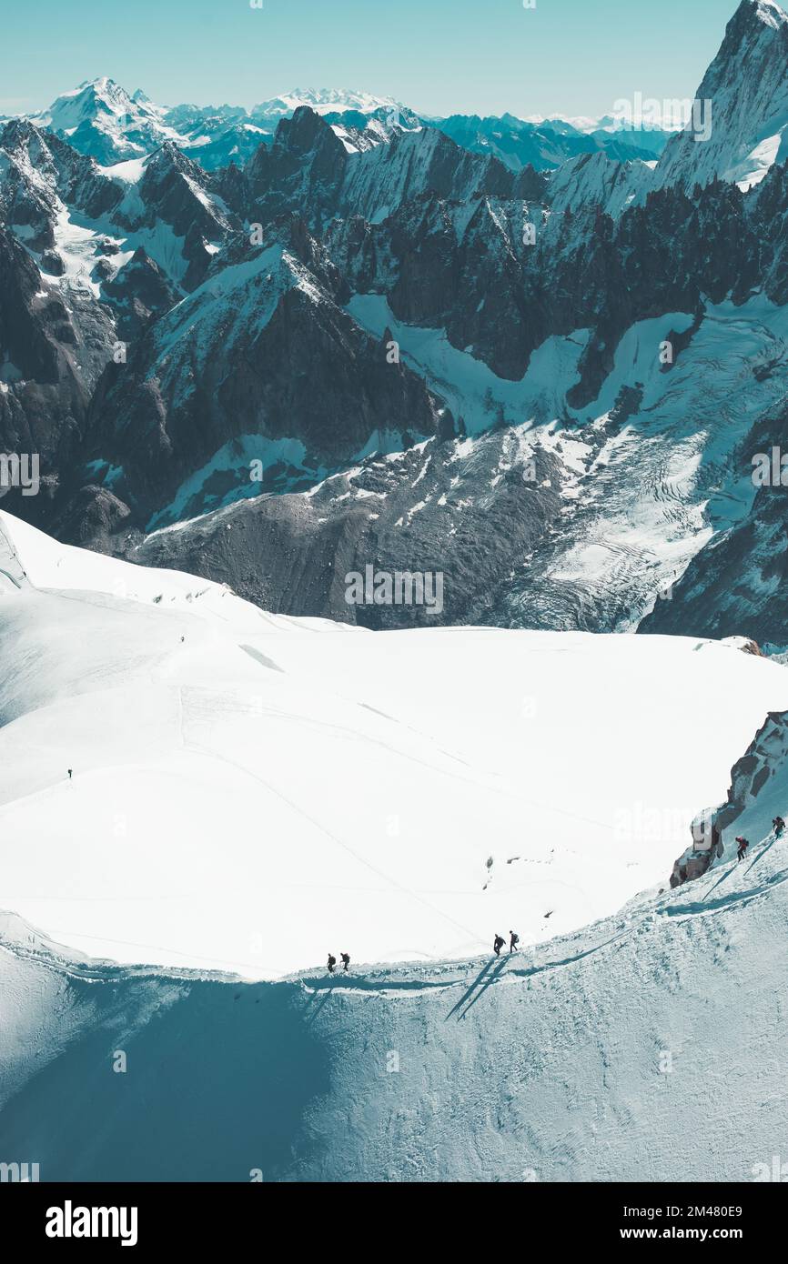 Aerial people walking on snowy hi-res stock photography and images - Alamy