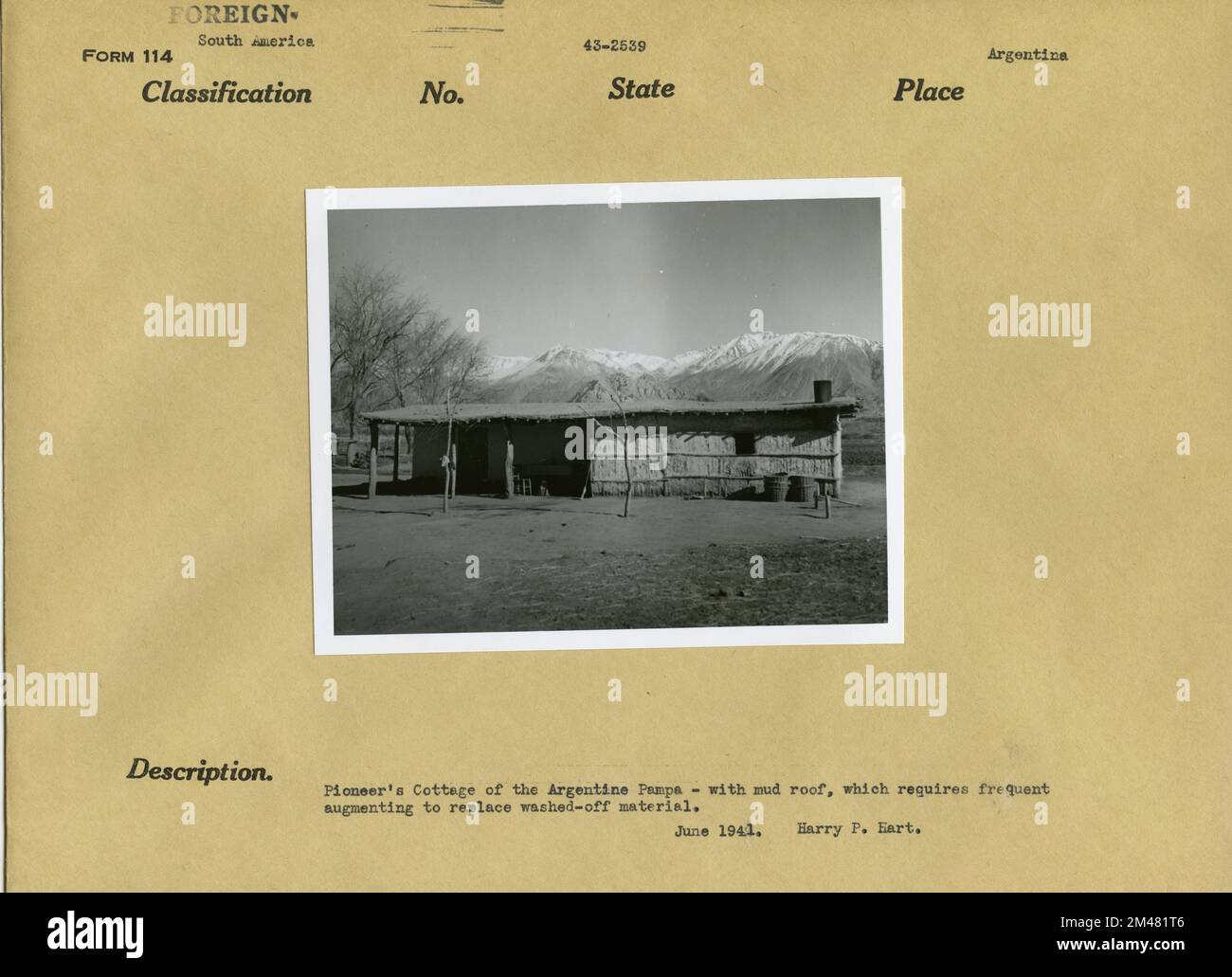 Pioneer's Cottage. Original caption: Pioneer's Cottage of the Argentine ...