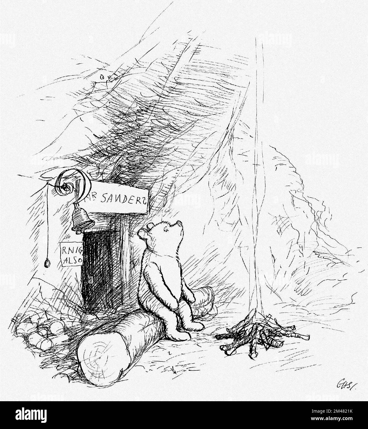 Winnie-the-Pooh, illustration by E H Shepherd, 1926 Stock Photo