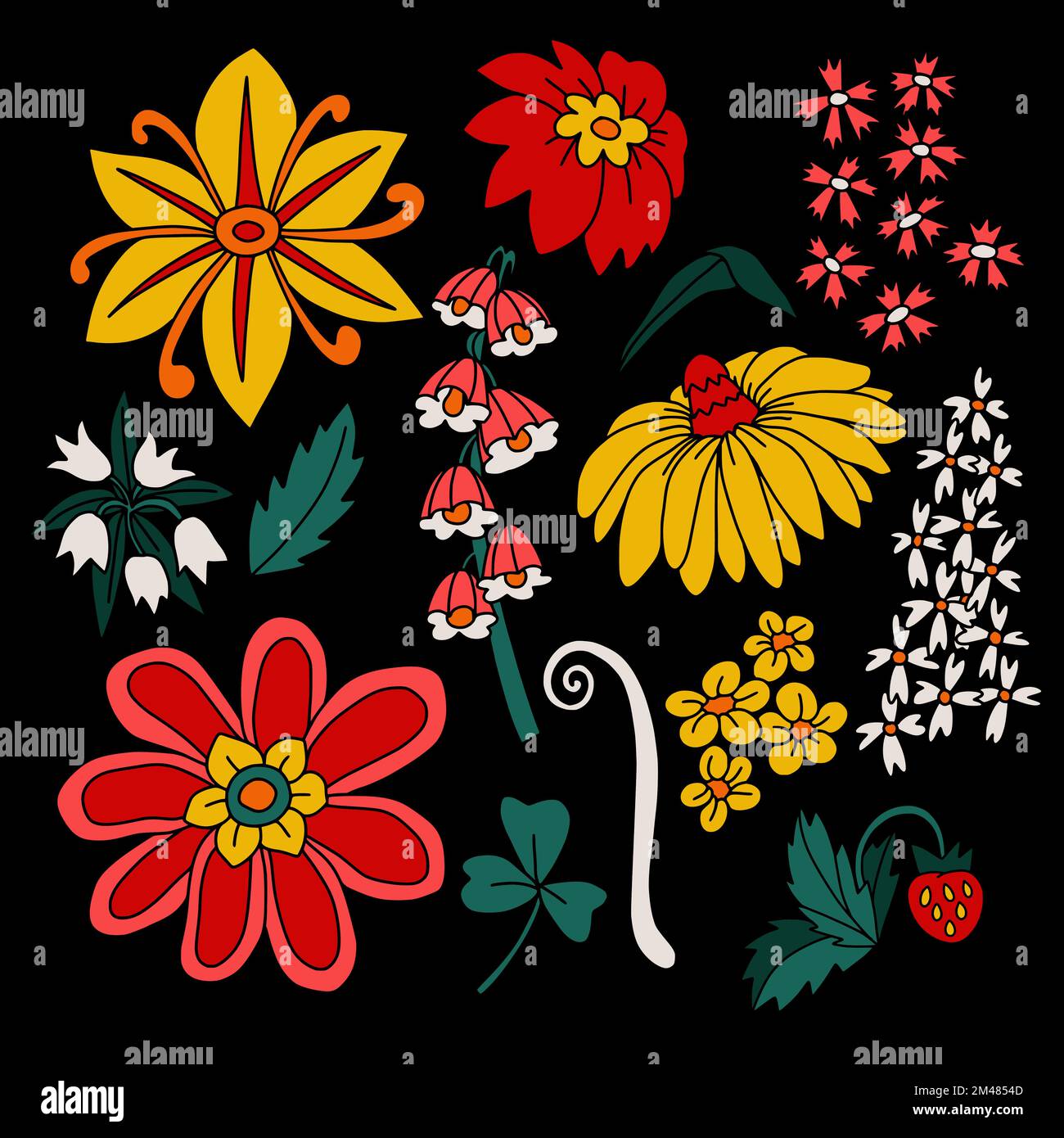 Simple Flowers In Hippie Style Isolated Vector Stock Vector Image simple-flowers-in-hippie-style-isolated-vector-stock-vector-image