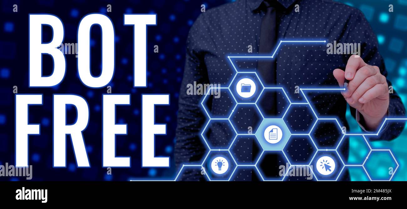 Conceptual display Bot Free. Business showcase a computer program that works automatically Internet robots Stock Photo