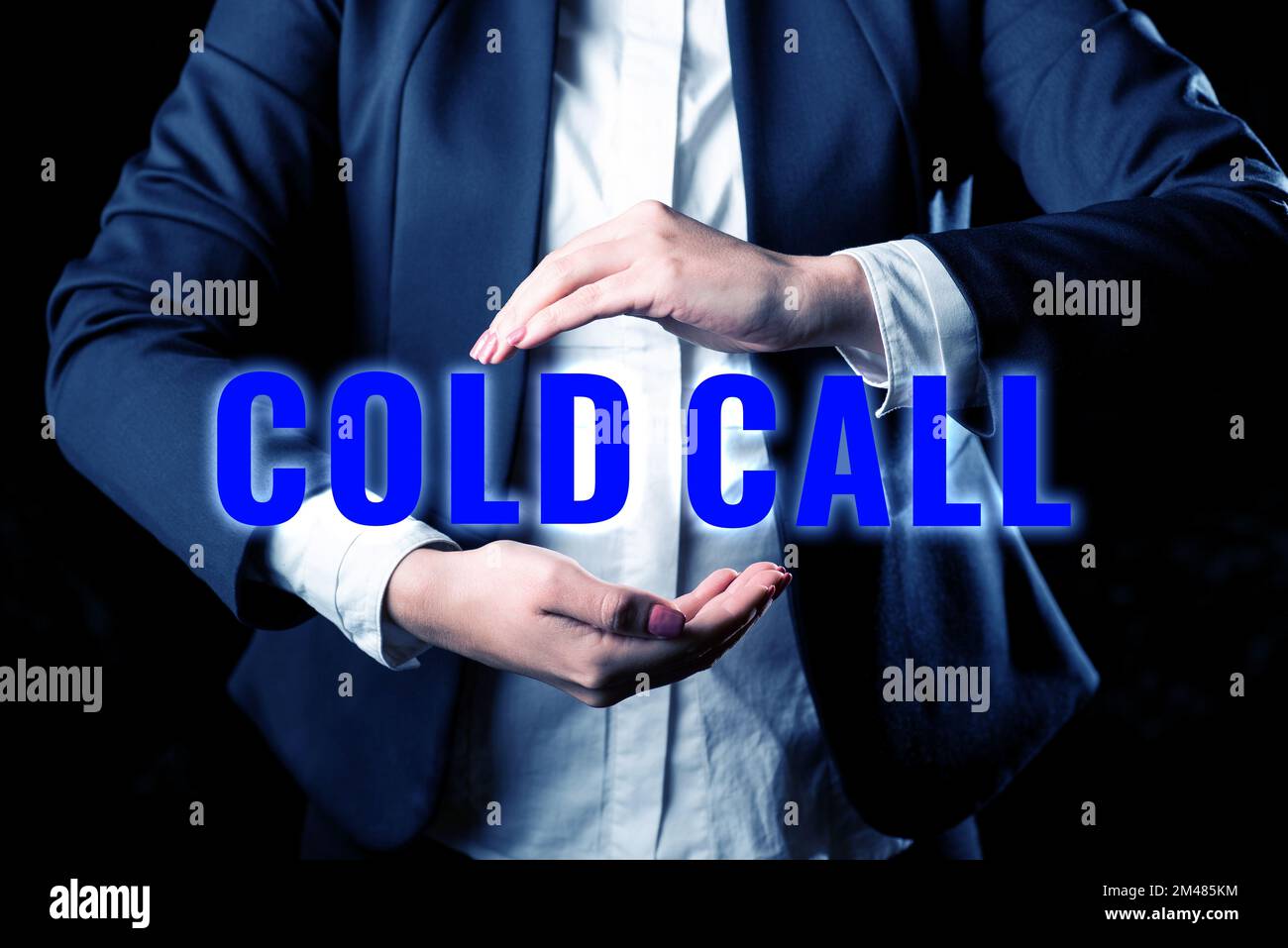Text showing inspiration Cold Call. Internet Concept Unsolicited call made by someone trying to sell goods or services Stock Photo