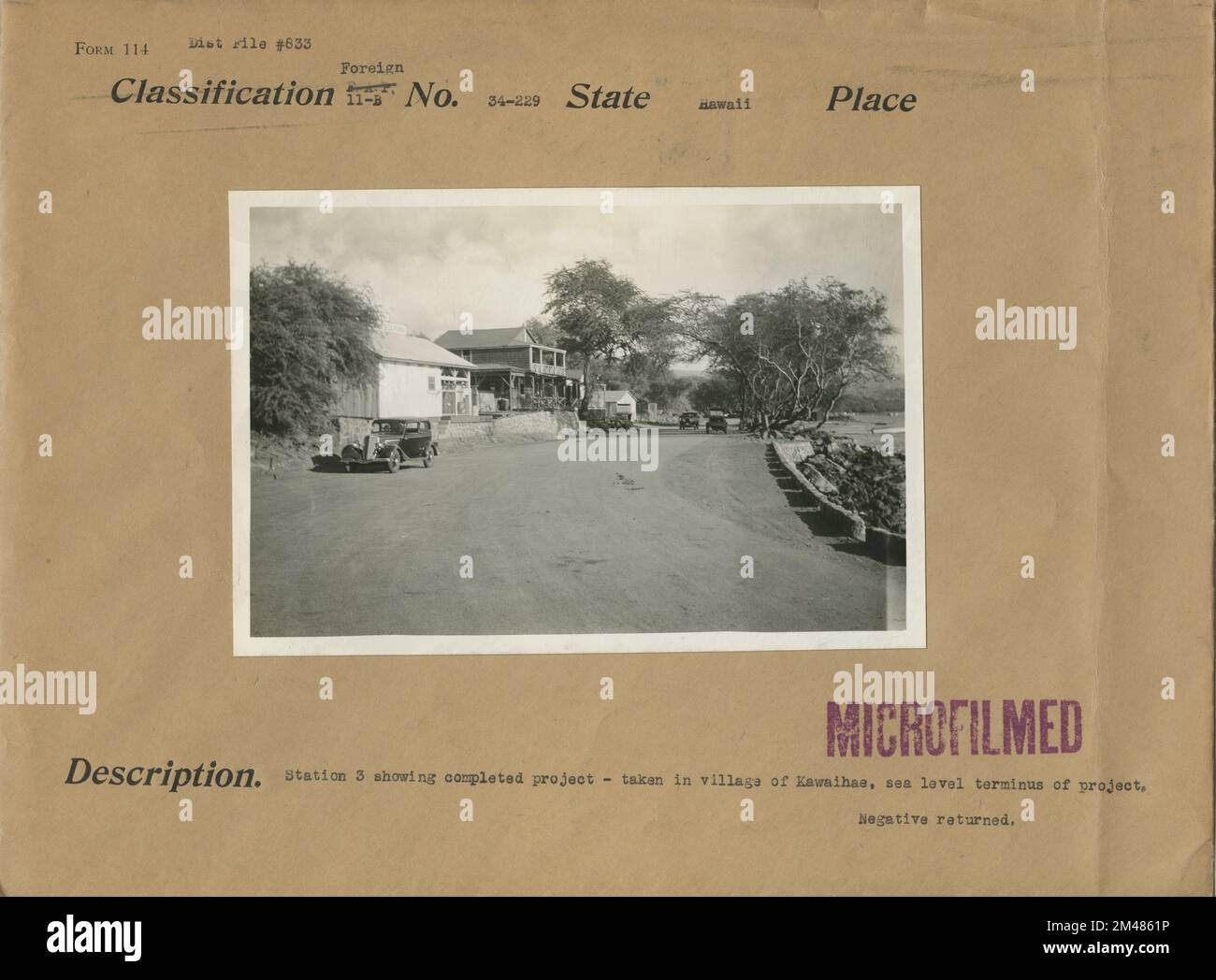 Village of Kawaihae. Original caption Station 3 showing completed