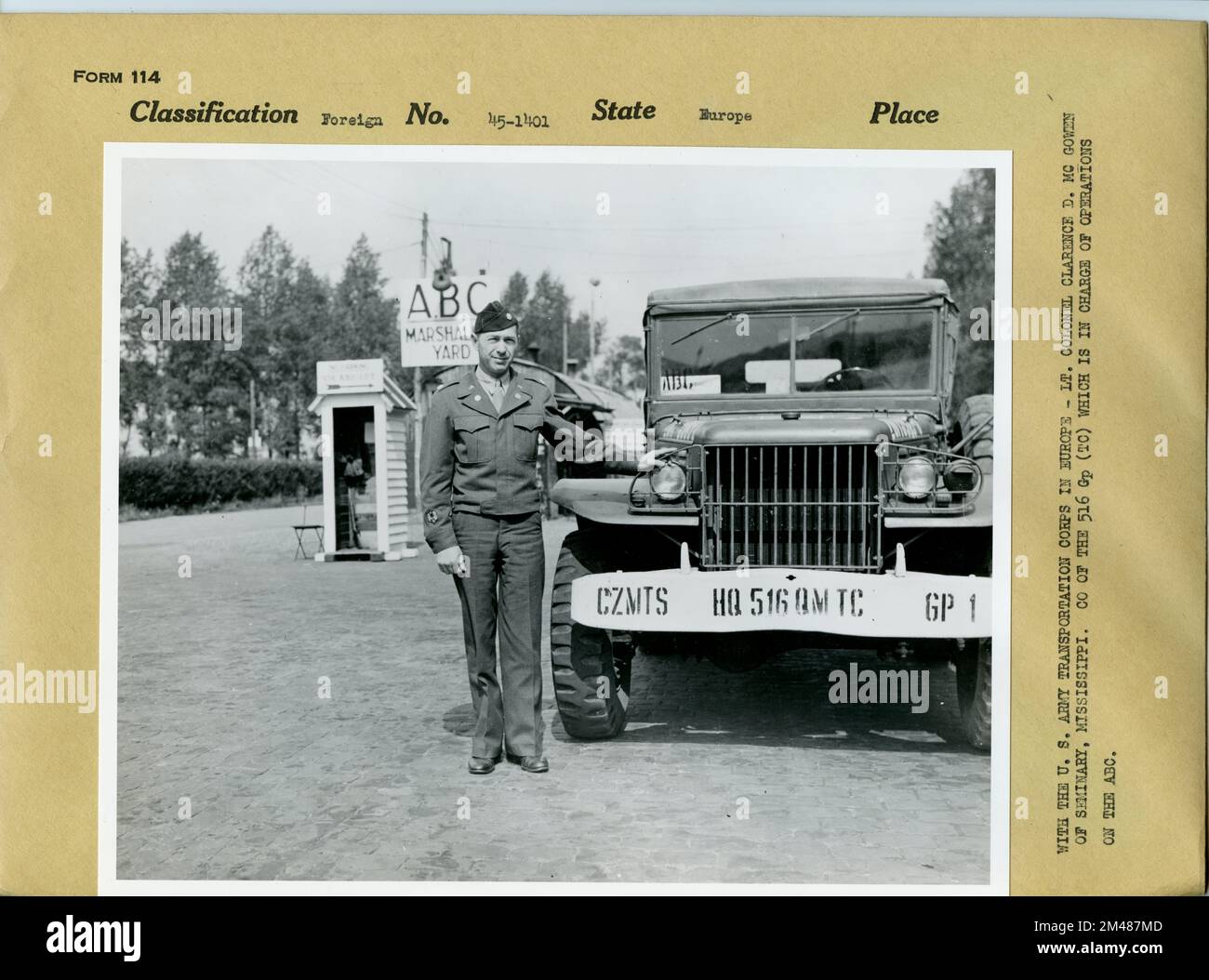 Lt. Colonel Clarence D. McGowen of Seminary, Mississippi. Original