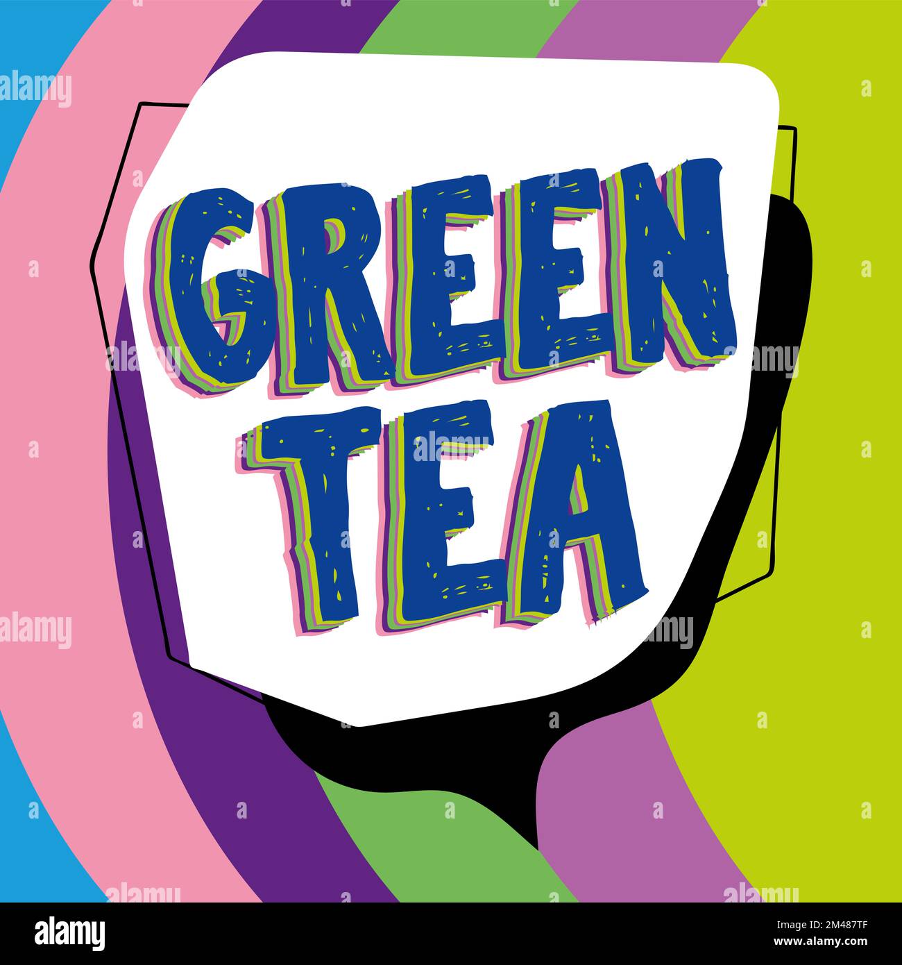 Sign displaying Green Tea. Word for type of tea that is made from ...