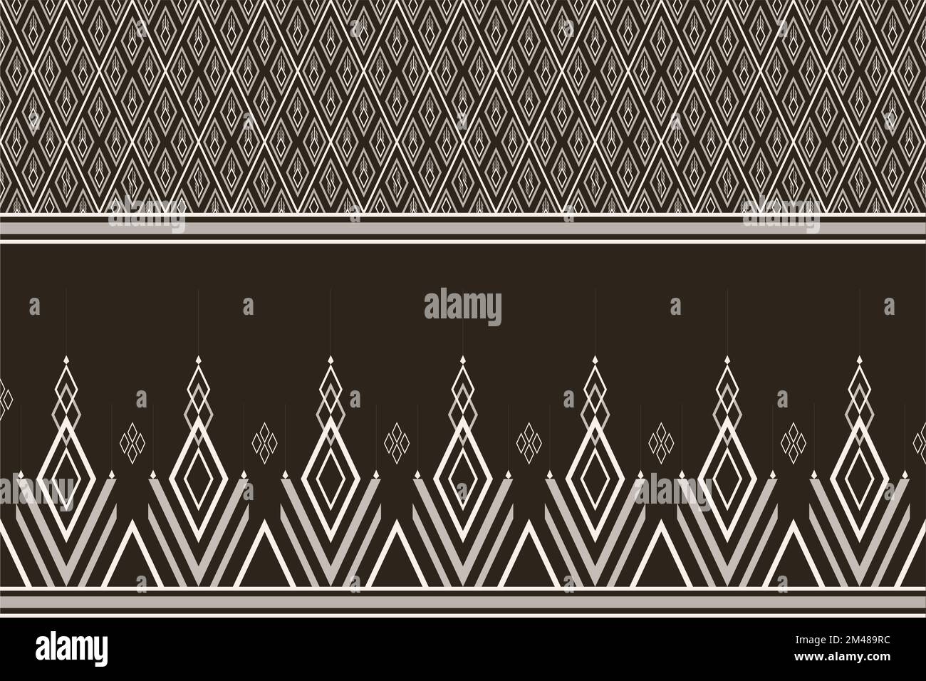 geometric ethnic pattern seamless pattern vector. style ethnic abstract geometry two tone textile. pattern for fabric, background,winter,pillow, Stock Vector